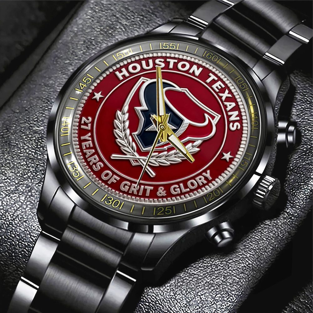Houston-Texans-Black-Stainless-Steel-Watch-GIFT1033-1