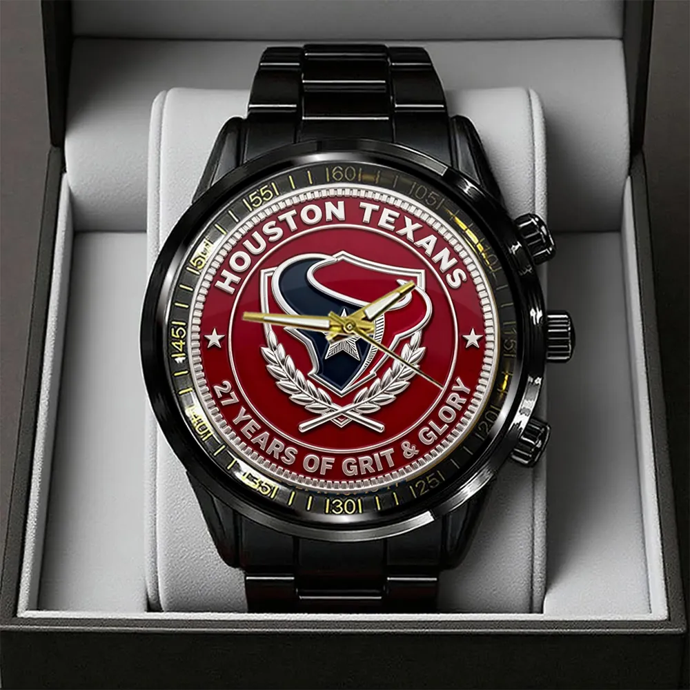 Houston Texans Black Stainless Steel Watch GIFT1033