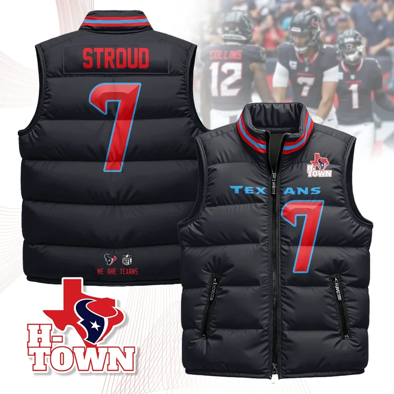 Houston-Texans-Unisex-Puffer-Vest-Sleeveless-Down-Jacket-Navy-C.-J.-Stroud-7 Houston Texans Unisex Puffer Vest Sleeveless Down Jacket- Navy / C. J. Stroud-7