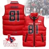 Houston Texans Unisex Puffer Vest Sleeveless Down Jacket- Red / Jayden Higgins-81