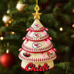 Kansas City Chiefs Merry Christmas Ornament 2025