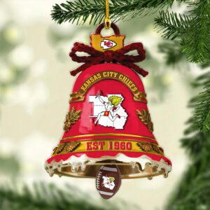 Kansas City Chiefs Merry Christmas Ornament 2025