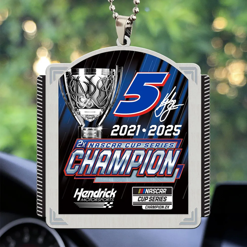 Kyle Larson 2025 NASCAR Cup Series Champion Custom shape 2-sided Acrylic Car Ornament  KLCHAMP1028