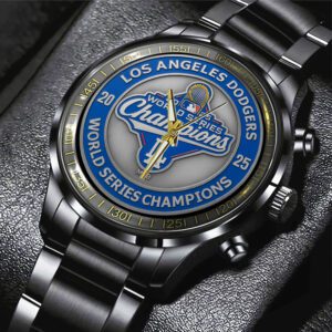 Los Angeles Dodgers 2025 World Series Champions Black Stainless Steel Watch CHAMP1079