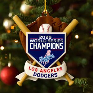 Los Angeles Dodgers 2025 World Series Champions Custom Shape 2-sided Acrylic Ornament CHAMP1043