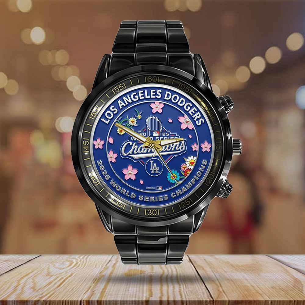 Los-Angeles-Dodgers-Black-Stainless-Steel-Watch-GIFT1045-1