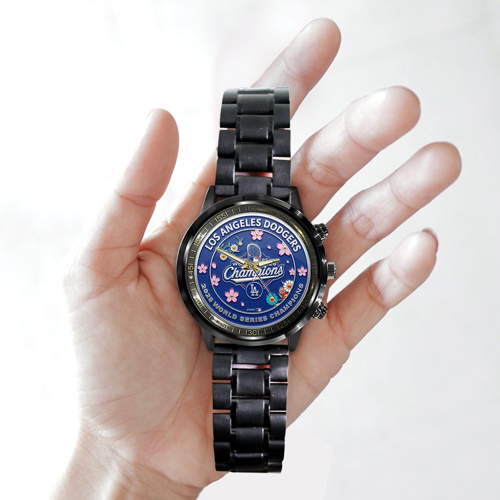Los-Angeles-Dodgers-Black-Stainless-Steel-Watch-GIFT1045-2