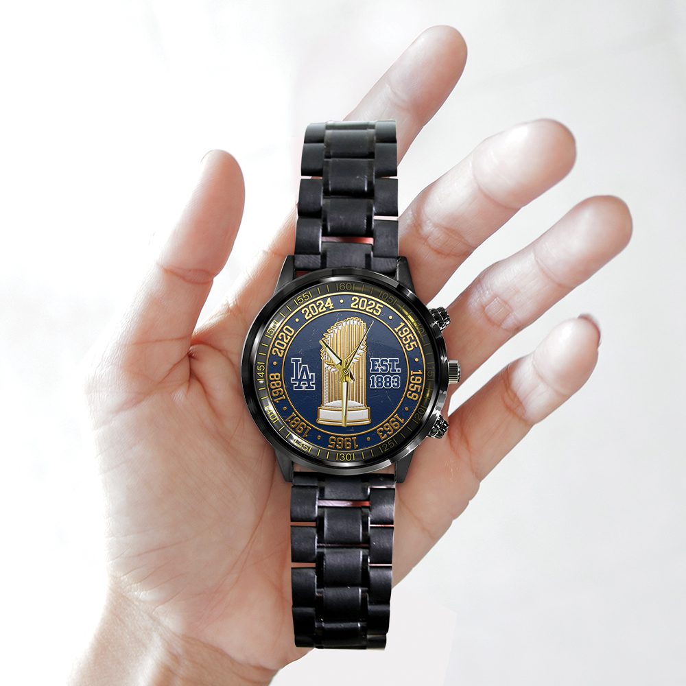 Los-Angeles-Dodgers-Black-Stainless-Steel-Watch-GIFT1056-2