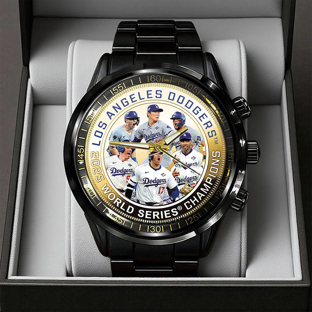 Los-Angeles-Dodgers-World-Series-2025-Black-Stainless-Steel-Watch-GIFT1025 Los Angeles Dodgers World Series 2025 Black Stainless Steel Watch GIFT1025