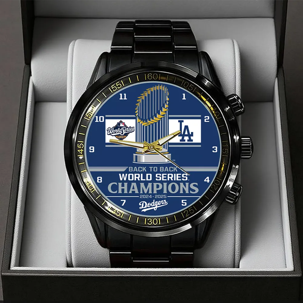 Los Angeles Dodgers World Series 2025 Black Stainless Steel Watch GIFT1041