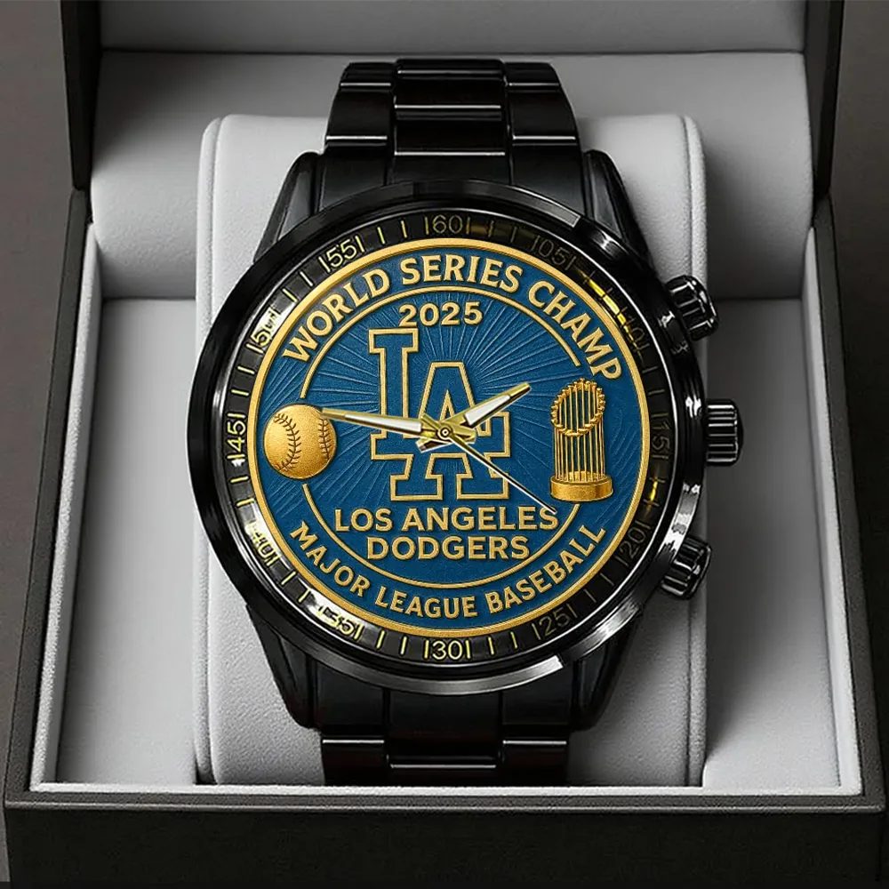 Los Angeles Dodgers World Series 2025 Black Stainless Steel Watch GIFT1053