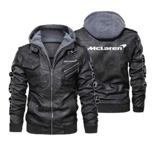 Mclaren Black Brown Leather Jacket LIZ077