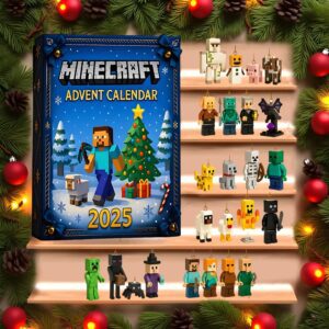 Minecraft Advent Calendar Acrylic Hanging Decor Box 2025 24 Days Game Figures Creeper & Steve Ornaments