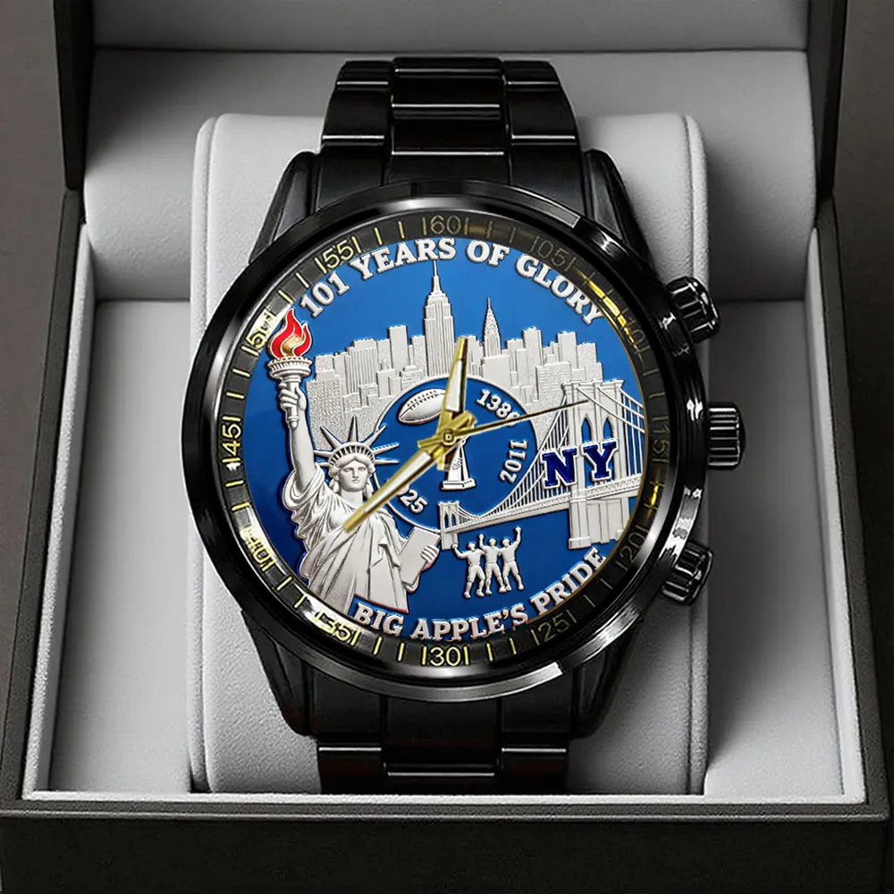 New York Giants 101st Anniversary Black Stainless Steel Watch GIFT1002