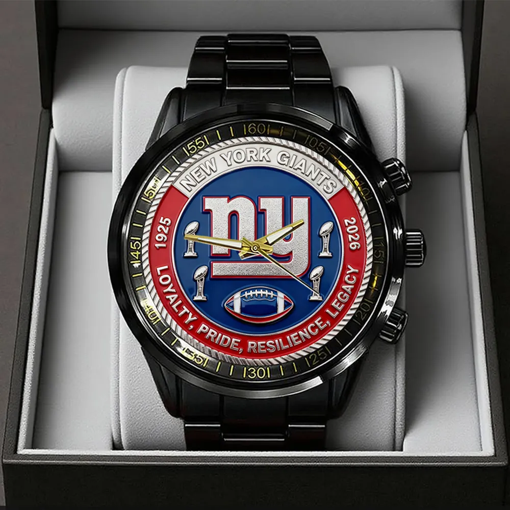 New York Giants 101st Anniversary Black Stainless Steel Watch GIFT1003