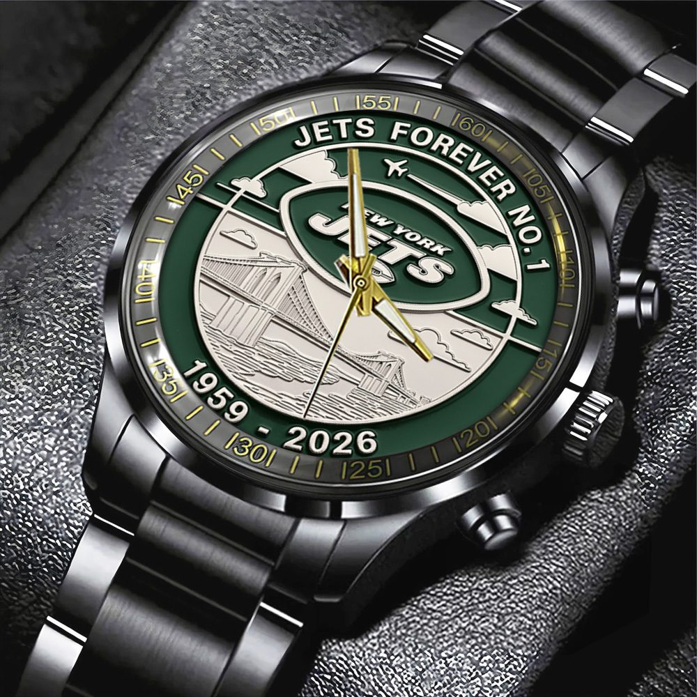 New-York-Jets-67th-Anniversary-Black-Stainless-Steel-Watch-GIFT1009-1