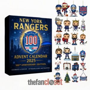 New York Rangers 100th Anniversary 2025 Advent Calendar Acrylic Hanging Decor Box