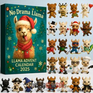 No Drama Llama Advent Calendar Acrylic Hanging Decor Box 2025