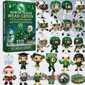 North Texas Mean Green 112th Anniversary Advent Calendar Acrylic Hanging Decor Box