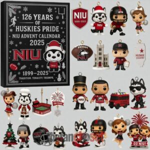 Northern Illinois Huskies 126th Anniversary Advent Calendar Acrylic Hanging Decor Box