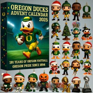 Oregon Ducks 131st Anniversary Advent Calendar Acrylic Hanging Decor Box
