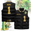 Oregon Ducks Unisex Puffer Vest Sleeveless Down Jacket- Black / Dakorien Moore - 1