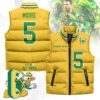 Oregon Ducks Unisex Puffer Vest Sleeveless Down Jacket- Yellow / Dante Moore - 5