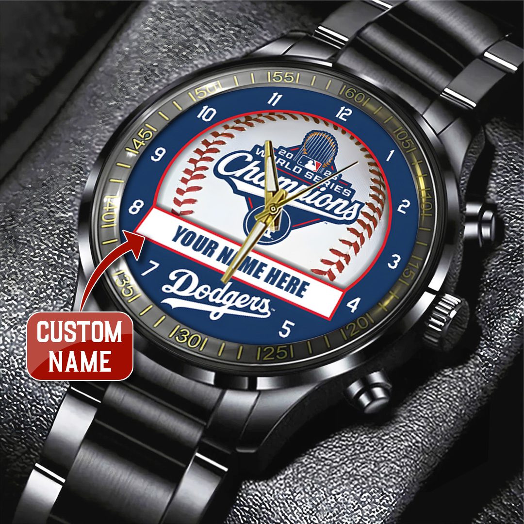 Personalized-Los-Angeles-Dodgers-World-Series-2025-Black-Stainless-Steel-Watch-GIFT1047-2