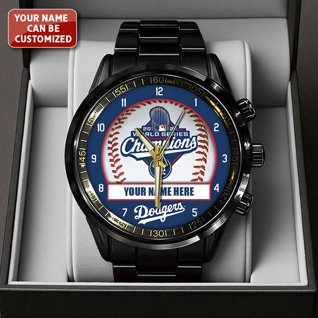 Personalized-Los-Angeles-Dodgers-World-Series-2025-Black-Stainless-Steel-Watch-GIFT1047 Personalized Los Angeles Dodgers World Series 2025 Black Stainless Steel Watch GIFT1047