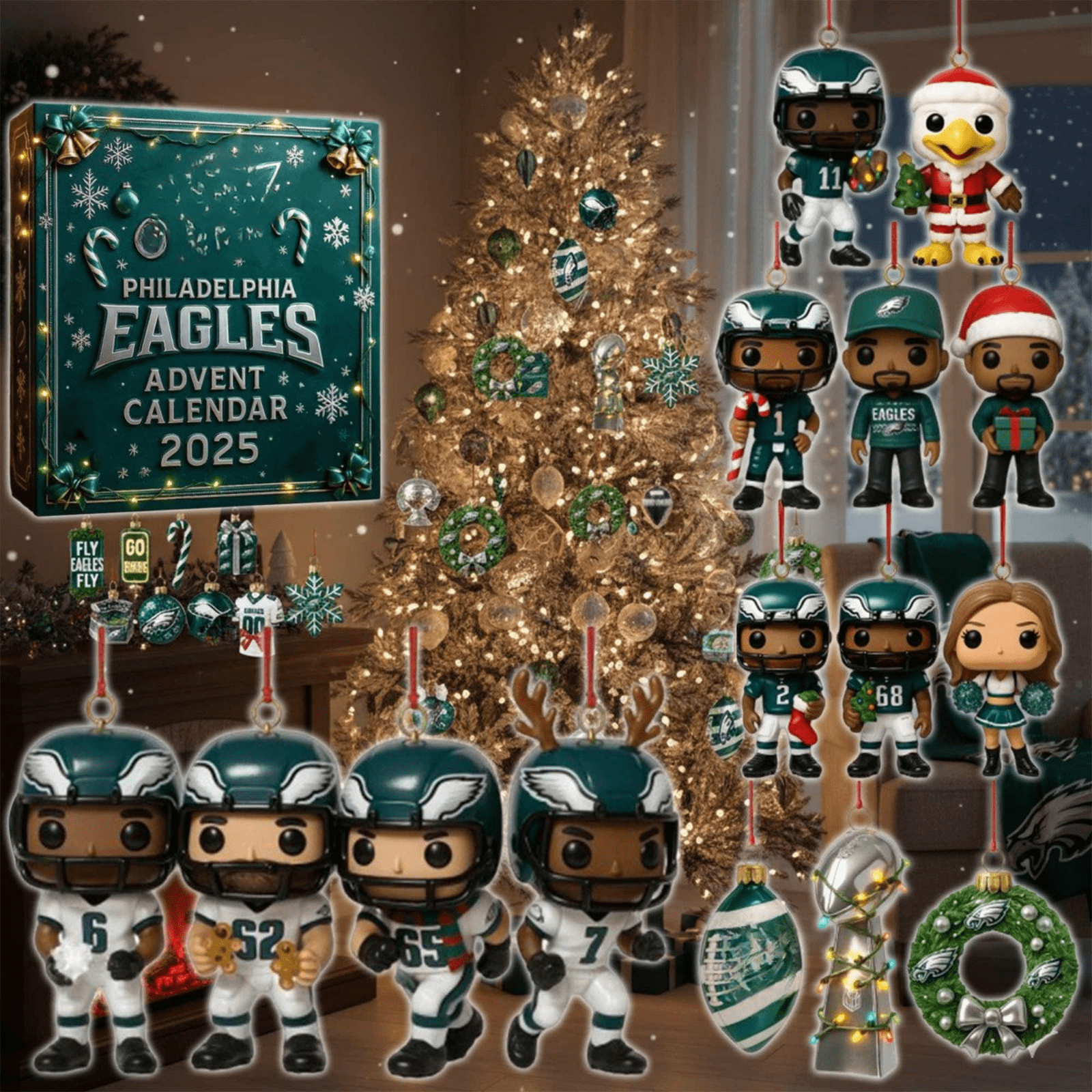 Philadelphia-Eagles-Advent-Calendar-Acrylic-Hanging-Decor-Box-2025-1