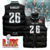 Philadelphia Eagles Unisex Puffer Vest Sleeveless Down Jacket- Black / Saquon Barkley - 26