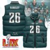 Philadelphia Eagles Unisex Puffer Vest Sleeveless Down Jacket- Green / Saquon Barkley - 26
