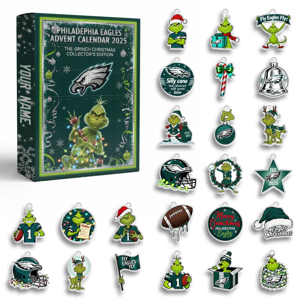 Philadelphia-Eagles-X-Grinch-2025-Advent-Calendar-Acrylic-Hanging-Decor-Box-1