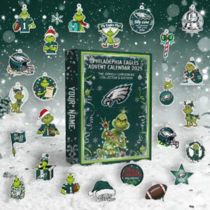 Philadelphia Eagles X Grinch 2025 Advent Calendar Acrylic Hanging Decor Box