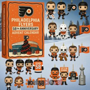 Philadelphia Flyers 58th Anniversary Advent Calendar Acrylic Hanging Decor Box 2025