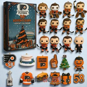 Philadelphia Flyers 58th Anniversary Advent Calendar Acrylic Hanging Decor Box