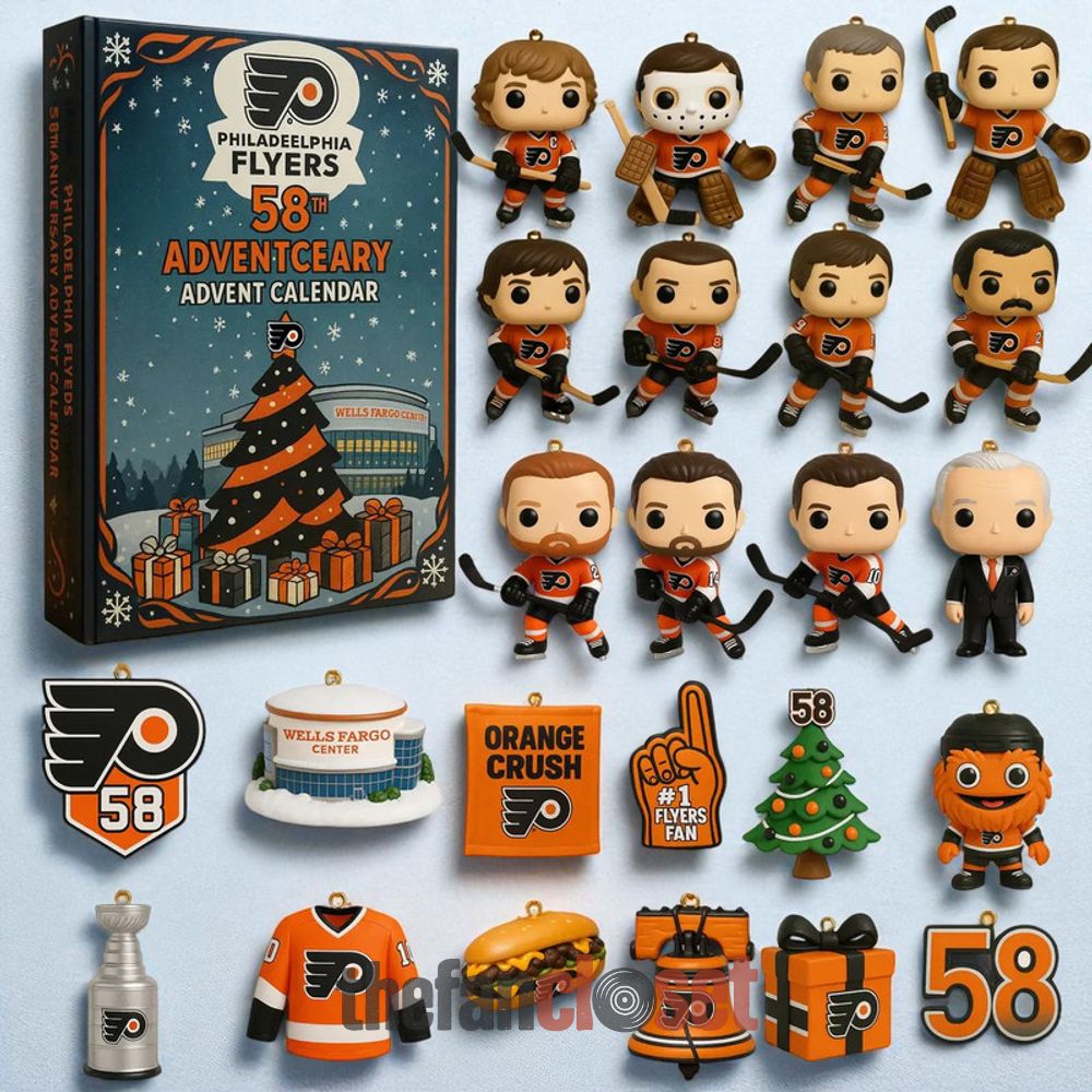 Philadelphia Flyers 58th Anniversary Advent Calendar Philadelphia Flyers 58th Anniversary Advent Calendar Acrylic Hanging Decor Box