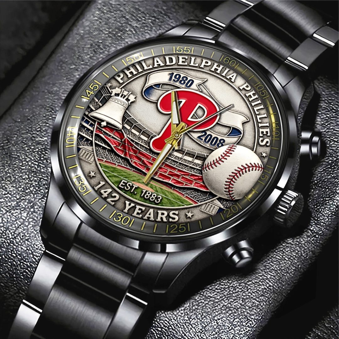 Philadelphia-Phillies-142nd-Anniversary-Black-Stainless-Steel-Watch-GIFT1010-2