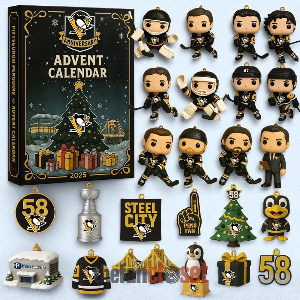 Pittsburgh Penguins 58th Anniversary Advent Calendar Pittsburgh Penguins 58th Anniversary Advent Calendar Acrylic Hanging Decor Box