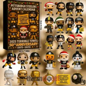 Pittsburgh Steelers 50th Anniversary Advent Calendar Acrylic Hanging Decor Box
