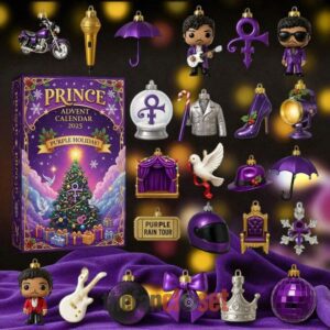 Prince Purple Holiday Advent Calendar Acrylic Hanging Decor Box 2025