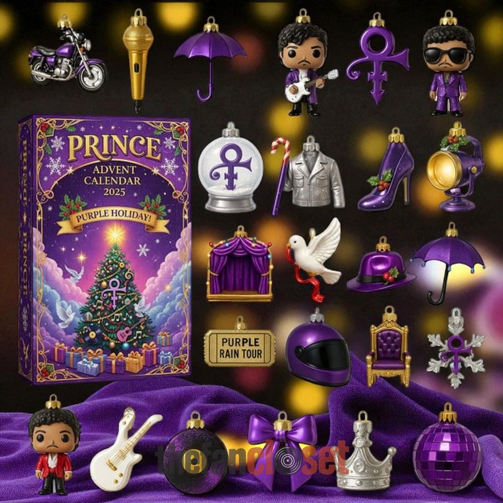 Prince Purple Holiday Advent Calendar 2025 Prince Purple Holiday Advent Calendar Acrylic Hanging Decor Box 2025