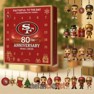 San Francisco 49ers 80th Anniversary 2025 Advent Calendar Acrylic Hanging Decor Box