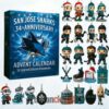 San Jose Sharks 34th Anniversary 2025 Advent Calendar Acrylic Hanging Decor Box