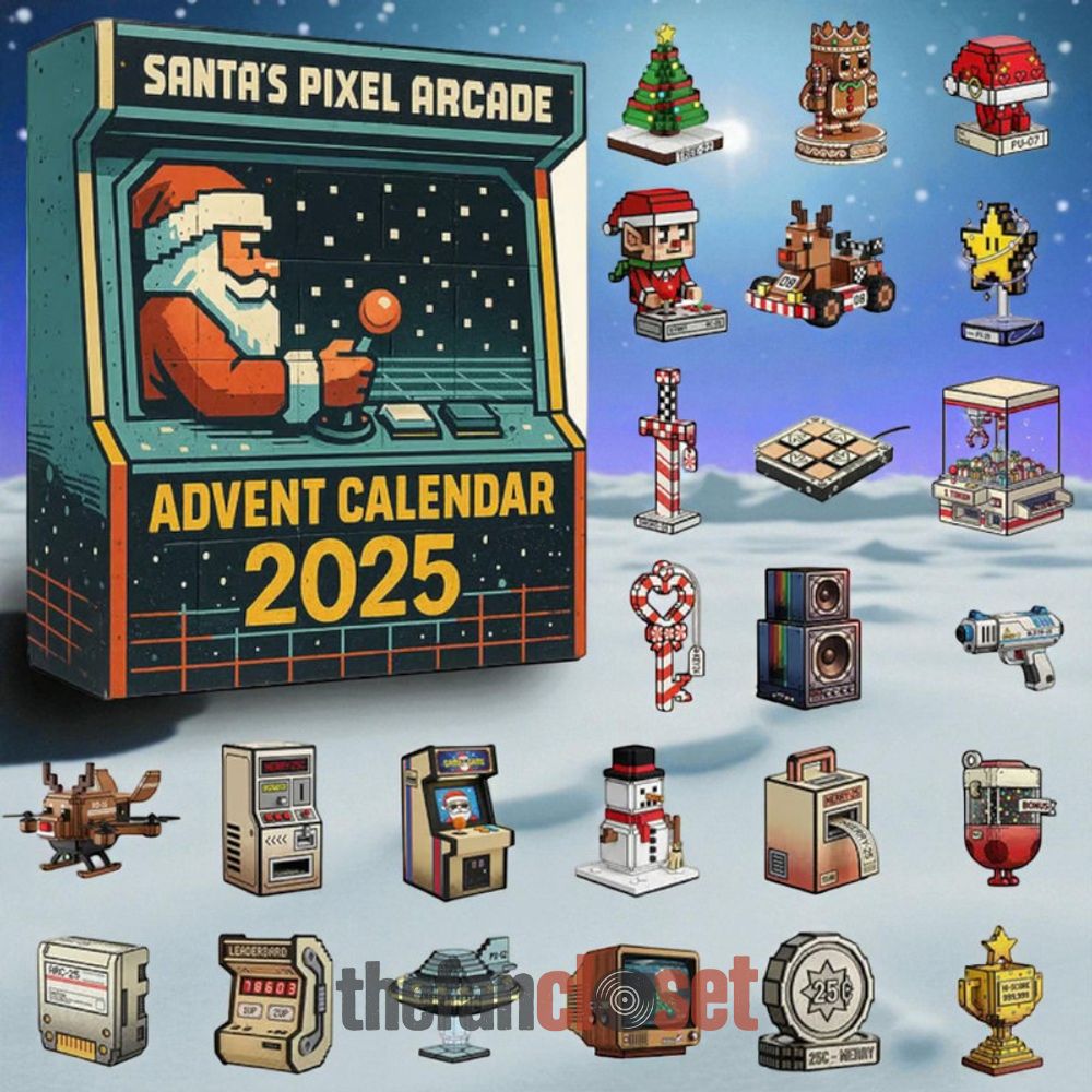 Santas Pixel Arcade 2025 Advent Calendar Santa's Pixel Arcade 2025 Advent Calendar Acrylic Hanging Decor Box