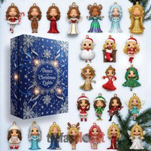 Shakira Dance of Christmas Lights Advent Calendar Acrylic Hanging Decor Box 2025