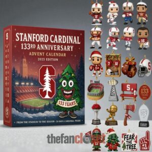 Stanford Cardinal 133rd Anniversary Advent Calendar Acrylic Hanging Decor Box 2025