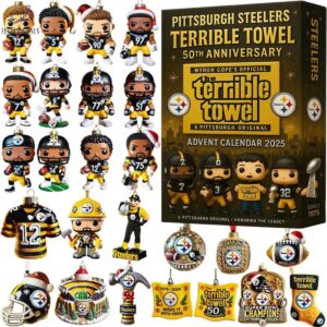 Steelers Advent Calendar Acrylic Hanging Decor Box Terrible Towel 50th Anniv. Minis