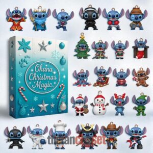 Stitch Ohana Christmas Magic Advent Calendar Acrylic Hanging Decor Box 2025