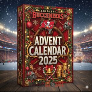 Tampa Bay Buccaneers Christmas Advent Calendar Acrylic Hanging Decor Box 2025